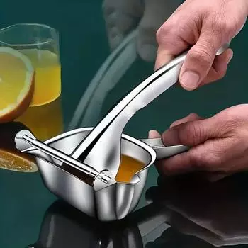Сверхпрочная металлическая соковыжималка для лимона - простая ручная соковыжималка для цитрусовых, эргономичная и прочная для свежего сока, соковыжималка для яблок для ресторана белый