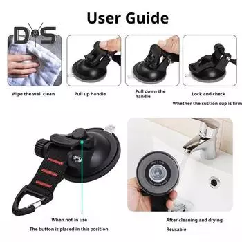 Сверхпрочная присоска с вращающимся крючком для кемпинговой палатки, вакуумная присоска для крепления на открытом воздухе, тент для автомобиля, лодки, брезент, аксессуары для автофургона чёрный