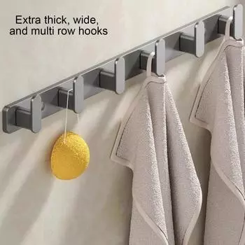 Сверхпрочная стойка для хранения одежды с крючками, прочная несущая, устойчивая к коррозии, настенная настенная стойка для хранения L серый