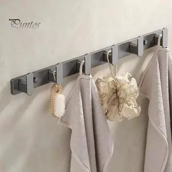 Сверхпрочная стойка для хранения одежды с крючками, прочная несущая, устойчивая к коррозии, настенная стойка для хранения, держатель для ключей L серый