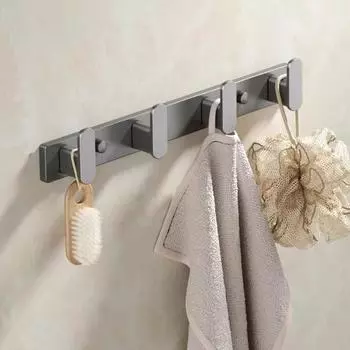 Сверхпрочная стойка для хранения одежды с крючками, прочная несущая стена, устойчивая к коррозии L серый