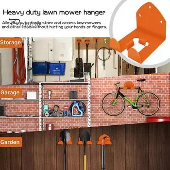 Сверхпрочная вешалка для газонокосилки, стойка для триммера для травы, 300 фунтов, несущая, простая установка, вешалка для триммера, вешалка для садового электроинструмента 1pc чёрный