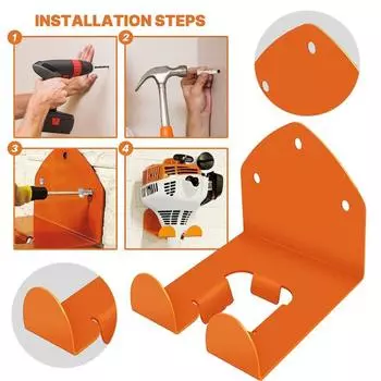 Сверхпрочная вешалка для газонокосилки, стойка для триммера для травы, 300 фунтов, несущая, простая установка, вешалка для триммера, вешалка для садового электроинструмента 1pc чёрный