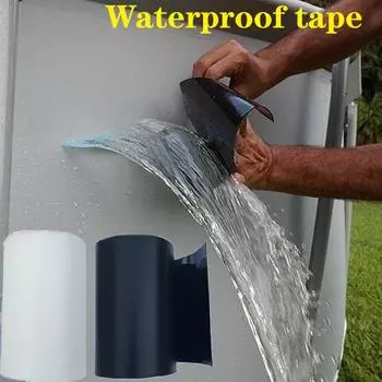 Сверхпрочная волокнистая водонепроницаемая лента Устранение утечек Лента для ремонта уплотнения Производительность Самофиксирующаяся лента Клейкая изоляционная лента Fiberfix 10x20cm чёрный