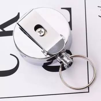 Сверхпрочные катушки для значков, выдвижной держатель для значков, металлический выдвижной брелок для значков, держатель для удостоверения личности с зажимом для ремня, кольцо для ключей 40x15mm