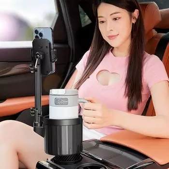Сверхпрочный автомобильный держатель для мобильного телефона 2 в 1, удобный держатель для автомобильного телефона, держатель для стакана серый/зелёный