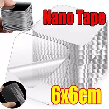 Сверхпрочный клей двухсторонняя клейкая лента для деревянных квадратных настенных наклеек для дома, ванной комнаты, бесшовные водонепроницаемые ленты 10pcs