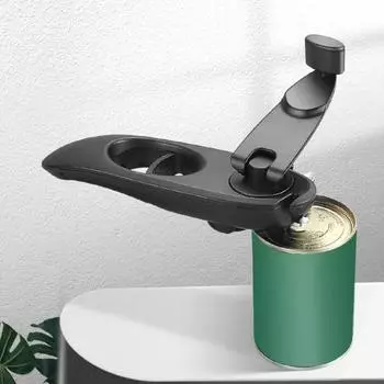 Сверхпрочный консервный нож, ручной съемник крышек для банок с мягкой ручкой, острый чёрный