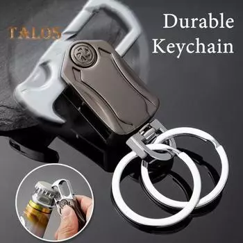 Сверхпрочный многофункциональный брелок с карабином, открывалка для бутылок, нож-спиннер, держатель для мобильного телефона из цинкового сплава чёрный