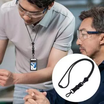 Сверхпрочный ремешок для ключей со съемной пряжкой, быстросъемный регулируемый ремешок для идентификационного бейджа, съемный шейный ремешок серый