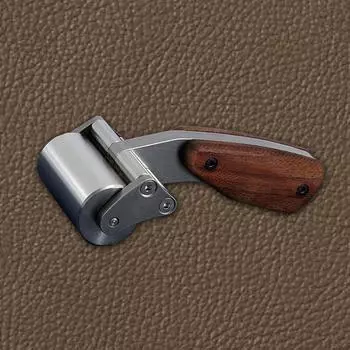 Сверхпрочный ролик для прижима кожи, ручной инструмент для ламинирования, ролик из нержавеющей стали для кожи коричневый