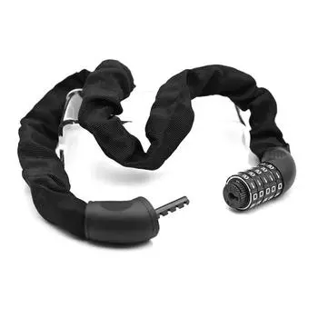 Сверхпрочный велосипедный цепной замок, черный противоугонный замок, защитный чехол из ткани, велосипедный цепной замок, ограждение 90cm-Style 2 Thin chain