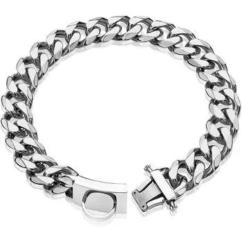 Сверхпрочный золотой ошейник для собак с прочной пряжкой, кубинская звеньевая цепь из нержавеющей стали 304, роскошный металлический ошейник для прогулок с домашними животными, чокер 10inch(25CM)