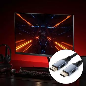 Сверхскоростной кабель DisplayPort 16K 2.1 DP для максимального игрового опыта 80 Гбит/с 16K при 60 Гц 8K при 240 Гц 100CM