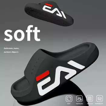 Сверхтолстая подошва, мужские мягкие повседневные тапочки с воздушной подушкой, сандалии из ЭВА, модные шлепанцы, летняя пляжная обувь для отдыха на открытом воздухе 38-39