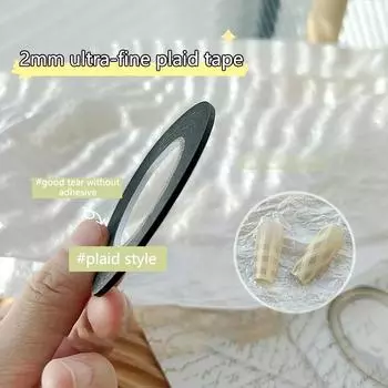 Сверхтонкие маскировочные клейкие ленты для нейл-арта, креативный дизайн линий, 2 мм, тартан, вспомогательные инструменты для самостоятельного маникюра