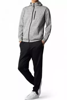 сверху и снизу Длинная Тренировочная Беговая Спортивная Одежда Серый [Benkke] [Удобное прикосновение] Джерси, Мужской Комплект, Рукав, Спортивный, Стильный, Настройка, Носить, светло-серый