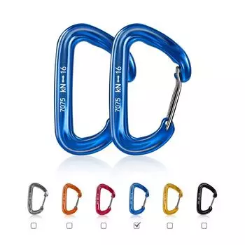 Сверхвысокий сертифицированный CE 16KN алюминиевый замок типа с кнопкой для скалолазания крюк для рюкзака для DE. [Карабин, легкий, прочный] D-образное кольцо [для улицы]