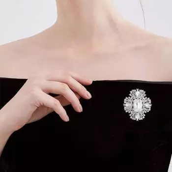 Сверкающая булавка для лацкана, нержавеющая, устойчивая к коррозии, высококачественная модная брошь, булавка, ювелирное изделие, аксессуар для одежды серебряный