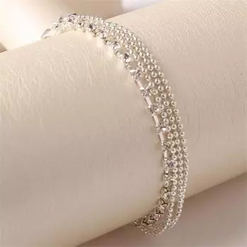 Сверкающая цепь Grab, многослойная цепь, водные бриллианты, аксессуары, садовые бусины, цепочка для ног, универсальная 20+5cm