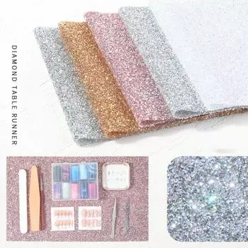 Сверкающая подушка для дизайна ногтей, мягкая противоскользящая подушка для рук, удобная портативная подушка для дизайна ногтей для маникюрного стола серебро белый