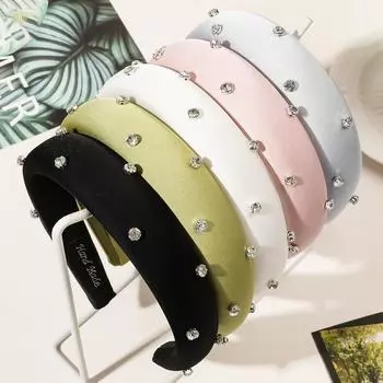 Сверкающая повязка на голову для лица с водными бриллиантами корейская повязка на голову для женщин и девочек, аксессуар для волос