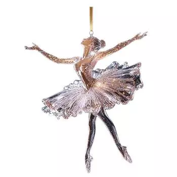 Сверкающая рождественская балерина, акриловая балерина, балетное украшение для украшения рождественской елки 1PCS