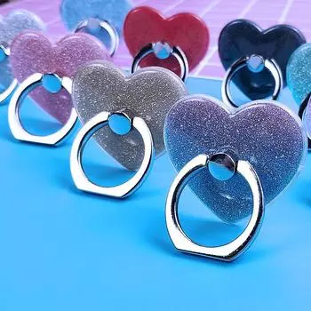 Сверкающая розовая пряжка для кольца на палец с липкой надписью «Любовь», защита от падения и потери, универсальная пряжка для ленивого телефона, мужские и женские браслеты с блестками 1pc красный