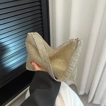 Сверкающая сумка ручной работы, инкрустированная бриллиантами, пайетки, полные бриллиантов, сумка для пельменей, искусственные стразы, модная женская сумка высокого класса чёрный