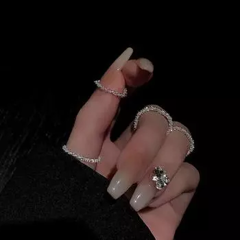 Сверкающее кольцо для женщин, модное, индивидуальное, цыганское, звездное, роскошное, нишевое, изысканное, простое кольцо, холодный стиль, модный, мужской No. 6 серебряный