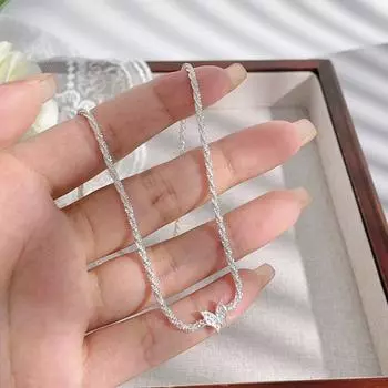 Сверкающее ожерелье с бабочкой, женское, легкое, роскошное, на ключицу, индивидуальное, универсальное, цыганское ожерелье Tide