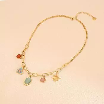 Сверкающее ожерелье с подвеской Love, ожерелье из нержавеющей стали, персонализированное ожерелье разных форм 41-50cm банан мания