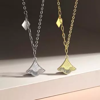 Сверкающее ожерелье-веер, ювелирные изделия для женщин, ниша, легкая роскошь, корейская версия, цепочка на ключицу для пригородных поездов