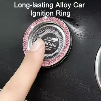 Сверкающие автомобильные стразы, стильное кольцо, наклейка, украшение для интерьера, установка, легкий сплав материала белый