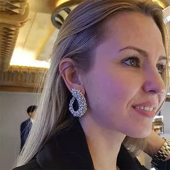 Сверкающие брендовые новые роскошные ювелирные изделия из стерлингового серебра 925 пробы, роза, огранка маркиза, белый топаз, CZ, бриллиант, вечерние женские серьги-гвоздики, подарок