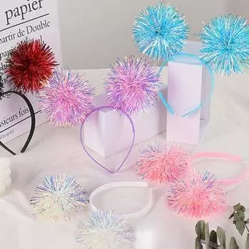 Сверкающие фольгированные полоски, повязка на голову, аксессуар ручной работы на Рождество, день рождения, модные волосы, косплей, вечеринки красный