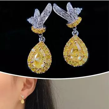 Сверкающие хрустальные серьги-капли в форме бабочки для женщин, ювелирные изделия, модные серебряные серьги из стерлингового серебра 925 пробы, аксессуары для вечеринок для девочек