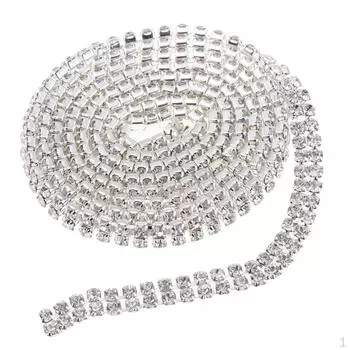 Сверкающие хрустальные стразы, закрывающая цепочка, отделка чашки, украшения для свадебной вечеринки, 1 ярд,