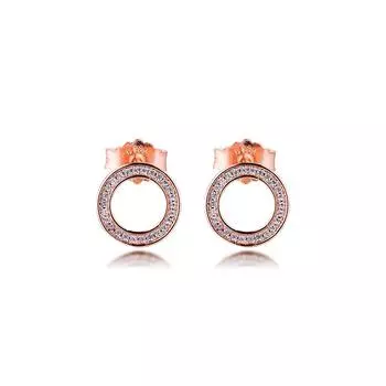 Сверкающие круглые серьги-гвоздики для женщин, стерлинговое серебро 925 пробы, прозрачные серьги с цирконием, свадебные украшения, серьги из серебра 925 пробы