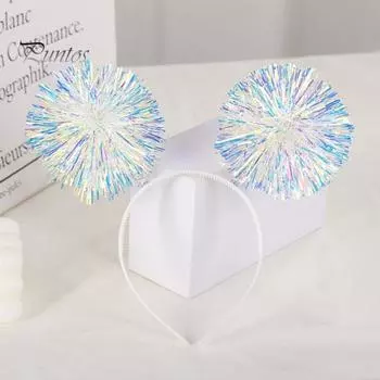 Сверкающие полоски фольги, повязка на голову ручной работы, рождественский модный аксессуар для волос для косплея, вечеринок, дней рождения красный