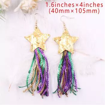 Сверкающие серьги-капли со звездами, красочные серьги с кисточками и блестками, висячие серьги с пятиконечной звездой, модные аксессуары