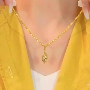 Сверкающие золотые ветви и нефритовые листья ожерелье для женщин простой темперамент ключичная цепочка модный