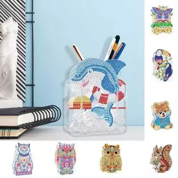 Сверкающий алмазный художественный держатель для ручек, яркий цвет, очаровательный узор, сделай сам, ремесло, навыки рук, улучшение держателя для кисти, орнамент C