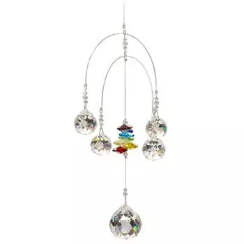 Сверкающий хрусталь K9 Хрустальный подвесной радужный ловец солнца Красивое подвесное украшение для балкона, сада A3