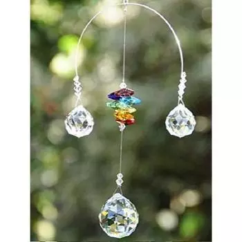 Сверкающий хрусталь K9 Хрустальный подвесной радужный ловец солнца Красивое подвесное украшение для балкона, сада A4