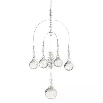 Сверкающий хрусталь K9 Хрустальный подвесной радужный ловец солнца Красивое подвесное украшение для балкона, сада A5