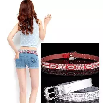 Сверкающий пояс для взрослых, роскошный пояс с пряжкой, регулируемая длина, Y2K, пояс со стразами для ночного клуба белый