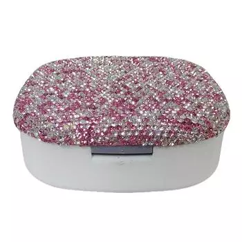 Сверкающий портативный органайзер для ювелирных изделий, креативная коробка для хранения колец и сережек серебряный