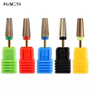 Сверла для дизайна ногтей KADS, твердосплавные вольфрамовые насадки для электрической дрели для ногтей, маникюрные инструменты, фрезы