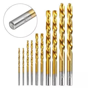 Сверла для левой руки, 10 шт./компл., 3,2-8,7 мм, прочные